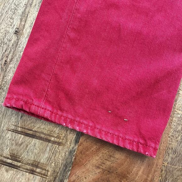 Denim & Supply Ralph Lauren Slim Jeans Mens 36x32 Red Denim Distressed Dyed - Picture 9 of 16
